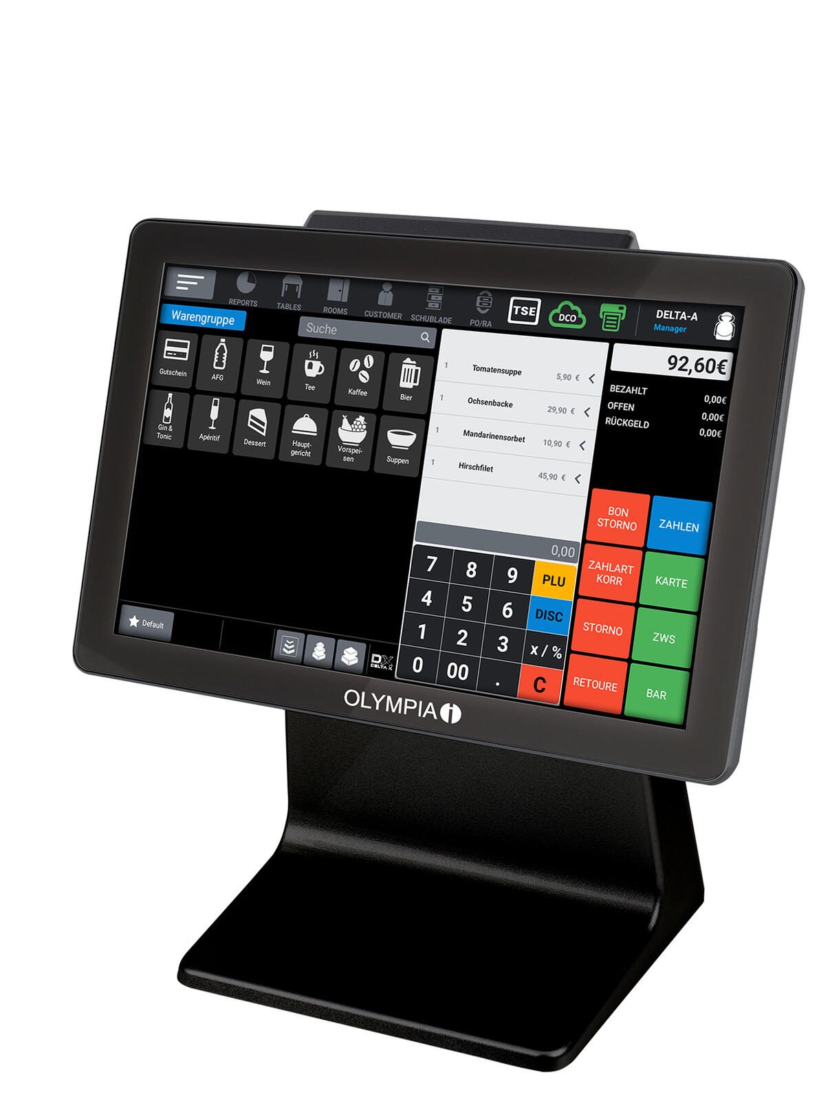 OLYMPIA Registrierkasse inkl. eingebautem Scanner TS10 schwarz 940101001