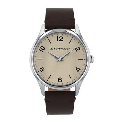 Quarzuhr TOM TAILOR, braun, Armbanduhren, Herren, Quarzuhr, Armbanduhr, Herrenuhr, Lederarmband, analog