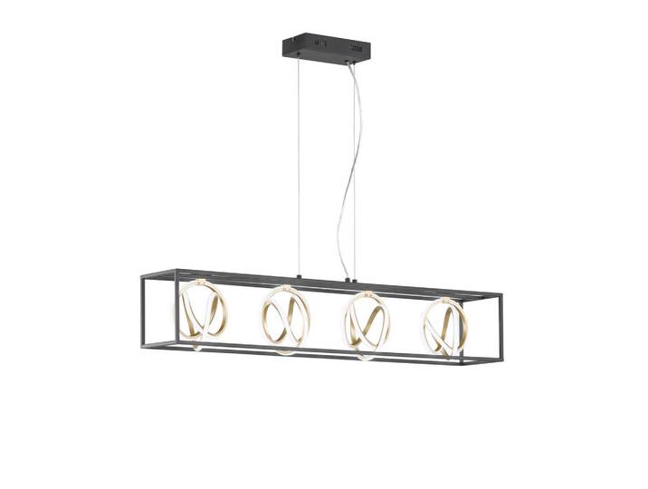 Fischer & Honsel Led-Hängeleuchte, Schwarz, Weiss, Goldfarben, Metall, Kunststoff, 20x150x110 cm, Farbtemperaturwechsler, Lampen & Leuchten, Innenbeleuchtung, Hängelampen, Pendelleuchte