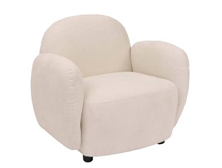 Mendler Sessel HWC-P33 Stoff/Textil Chenille (330 g/m²) - Creme