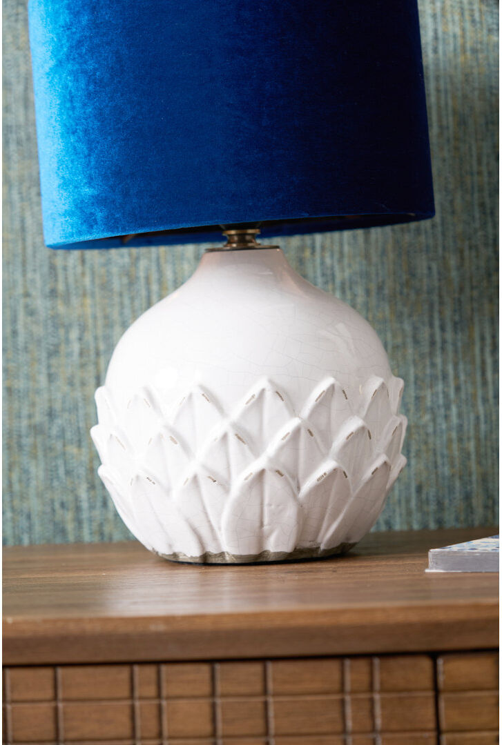 Latitude Vive Bartlett Ceramic Lamp Base Lamp Glossy White 27cm H X 21cm W X 21cm D