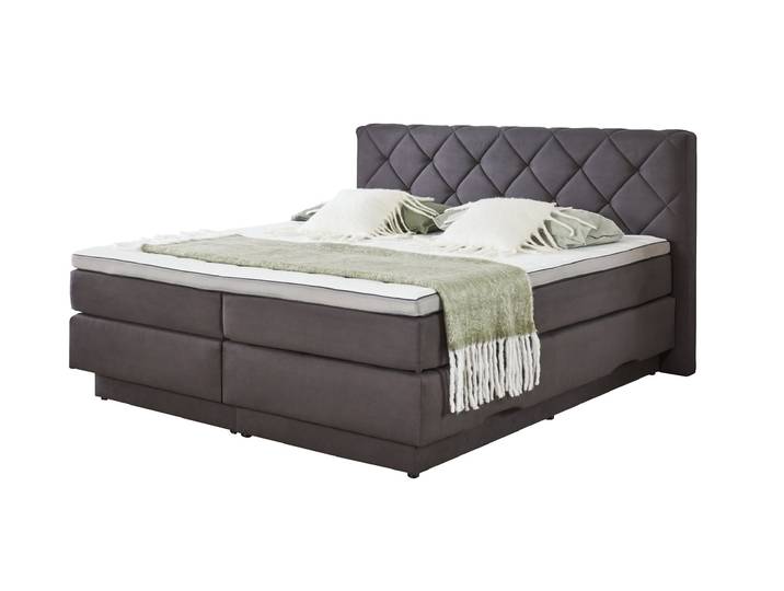 Boxspringbett 180 x 200 cm Stoffbezug anthrazit - AMARILLO