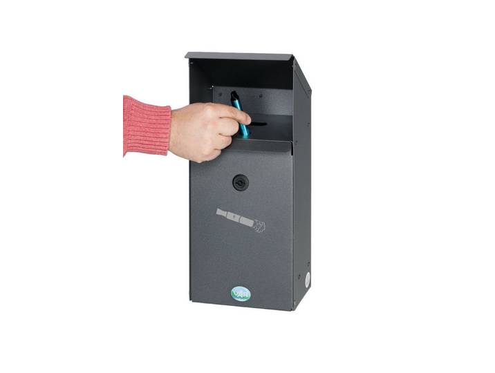 PROREGAL® Mülleimer Großvolumiger E-Zigarettensammler Schutzdach 3,7L 42,3x18x13cm Grau