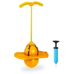 Relaxdays Pogo Ball mit Griffen für Kinder Gelb,Schwarz