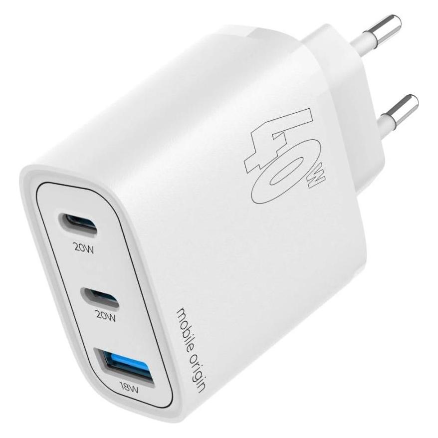 Mobile Origin GaN Wall Charger MO13 (40 W, 3 Ports) (FRL-GAN40W-MO13)