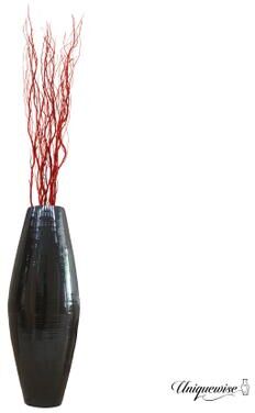Uniquewise Tall Decorative Bamboo Floor Vase with Natural Dried Twig Fillers Modern Home & Office Decor Accent for Living Room Entryway