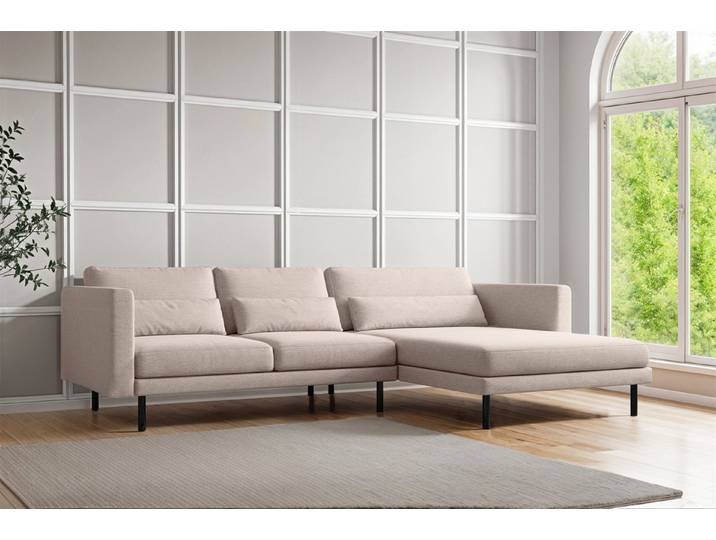 Fun Möbel Ecksofa Designersofa AGADA in Stoff, mit Ottomane Links oder Rechts, Rundumbezug