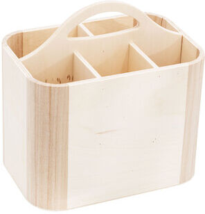 Utensilien-Box aus Holz, 23 x 16 x 17 cm