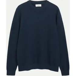 Basic Strickpullover Blau L