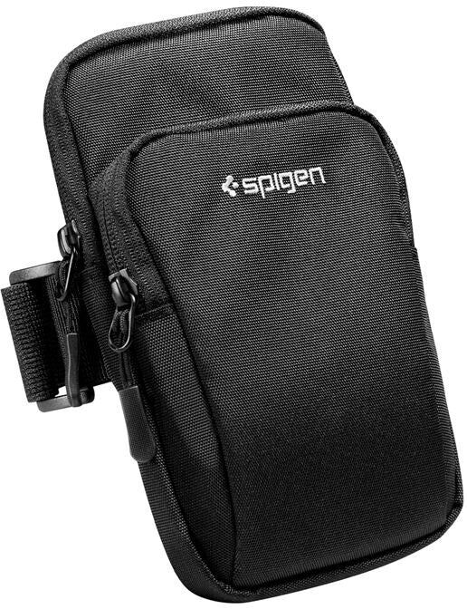 Spigen Dynamic Shield Løbearmbånd m. 2 Lommer (Maks. Mobil: 195 x 113mm) - Sort
