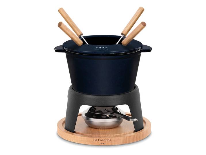 La Fonderie 1890 Fondue-Set Mont D'Arbois Blau, für 4 Personen, 1,2L, Dunkelblau, Metall, 20x20x20 cm, Kochgeschirr, Tischgrills & Fondues, Fondue-Sets