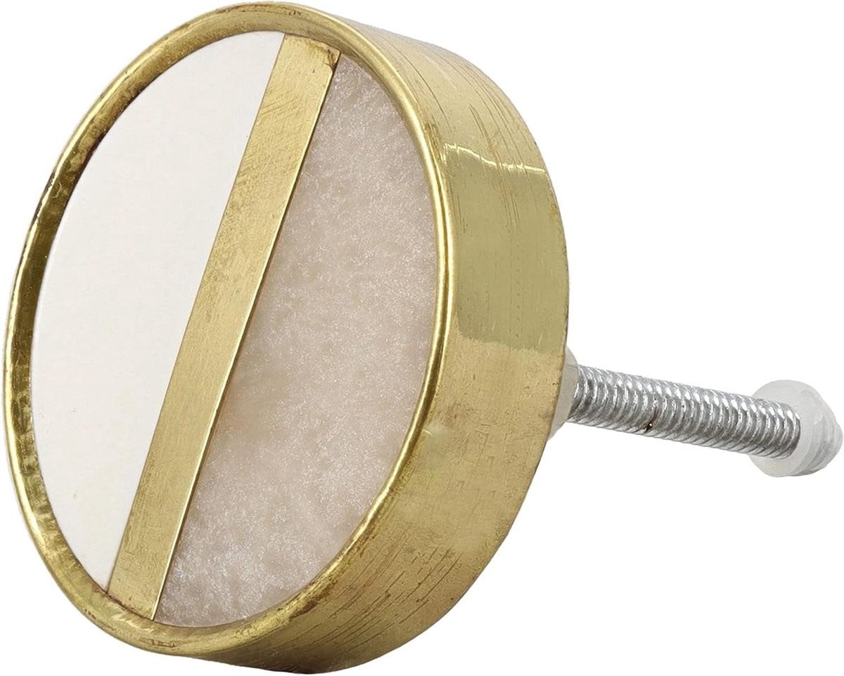 Deurknoppen Set Trekkoord Handgreep Wit Goud - Diameter: 45 cm