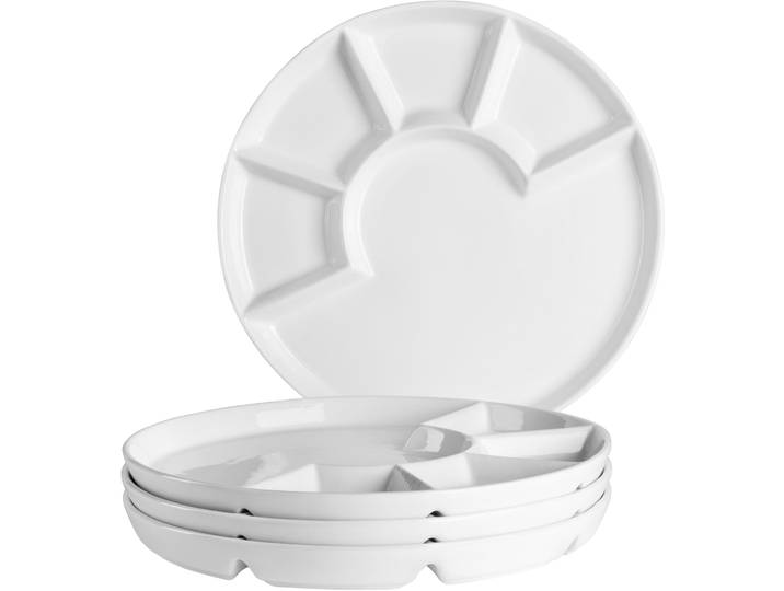 MÄSER Fondueteller Eaty Weiss Porzellan 4 Stk - Fondueteller