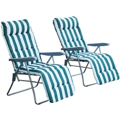 2 xKlappstühle Sonnenliege Gartenstuhl klappbar Liege 5 Positionen