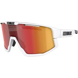 Bliz, Unisex, Sportbrille, Fusion (Black, matt white, White, Smoke w Red Multi), Weiss, Rot