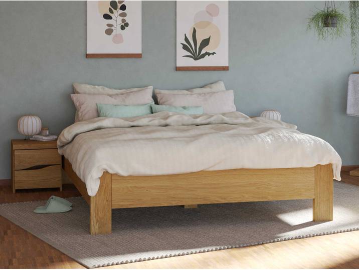 Eichenbett „Frida“ 120 x 190 cm Massivholz Eiche
