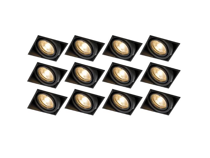 Lot de 12 spots encastrés noirs GU10 orientables sans bordure -