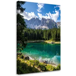 LEINWANDBILD Landschaft See Berge Natur 60x90cm