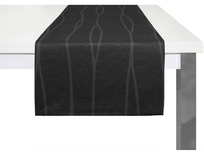 Tischläufer WIRTH LANGWASSER Gr. 1, schwarz, B:40cm L:150cm, Kunstfaser, Tischdecken, Tischläufer