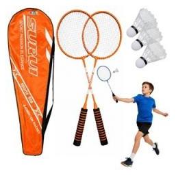 Lean Toys Badminton-Set mit orangefarbener Hülle (78245138)