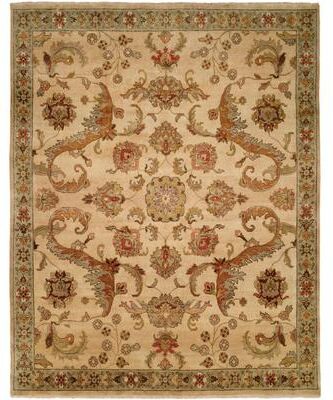 KALATY Transitional Brown Hand-Knotted Wool Area Rug