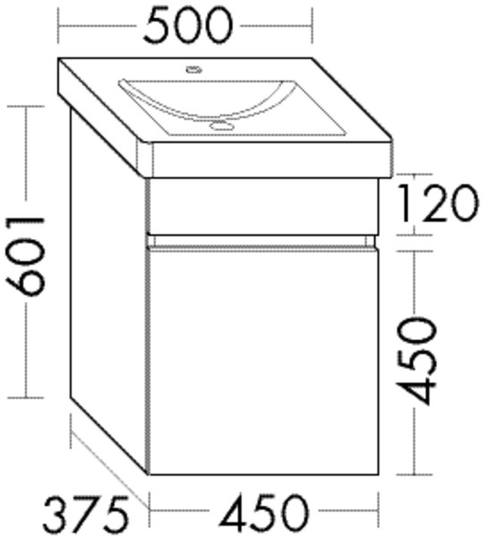 Burgbad Waschtischunterschrank System 30 Preisgruppe 4 Sana 601x450x375 Trend- oder RAL-Farbe WYBL045LF5348