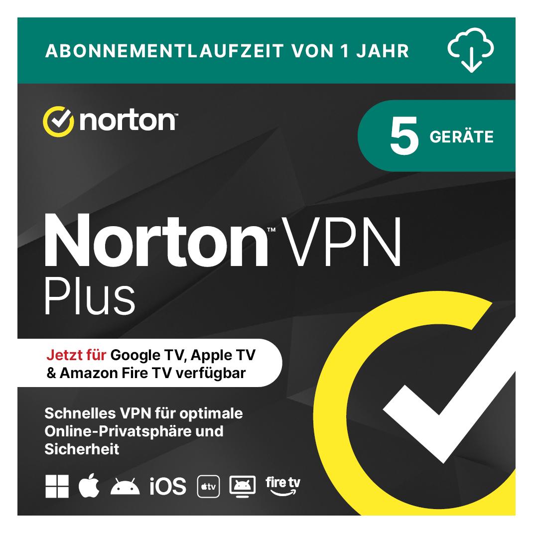 Norton LifeLock VPN Plus ND No Privacy Monitor 10GB (1 User, 5 Geräte/User, 12 Monate) (21485545)