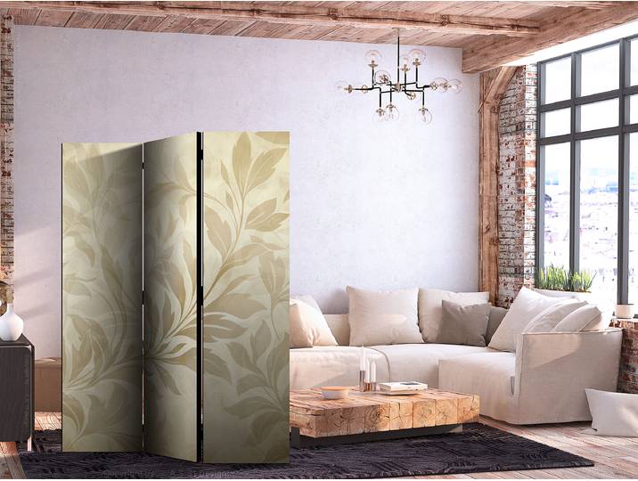Paravent acoustique feuilles botaniques Autres Beige 135 x 172cm