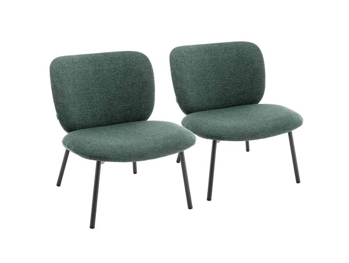 Relax-Sessel aus Stoff und Metall - 2er-Set