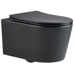 SAT Brevis Wand-WC inklusive Softclose-Sitz, 53 cm, schwarz SATBRE011RREXPBKM