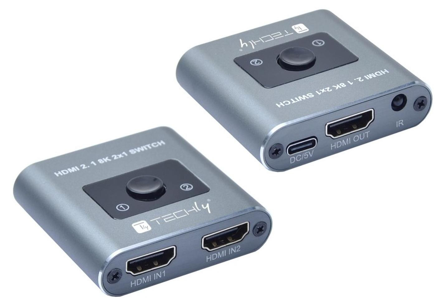 Techly IDATA-HDMI-2128KT HDMI-switch 2.1, 2-poorts, 8K