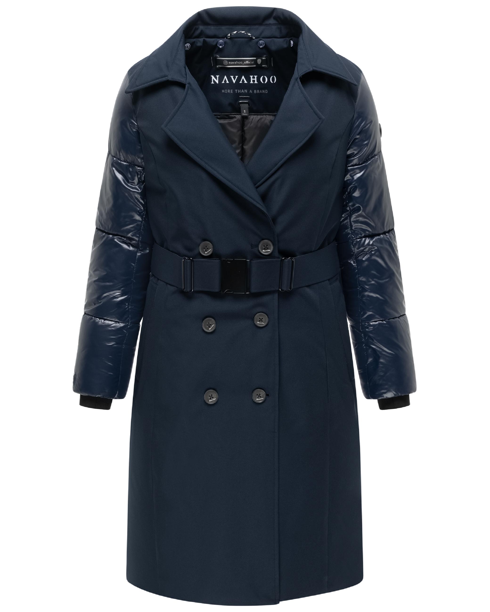 Trenchcoat NAVAHOO "Trenchcoat City-Glow 14", Damen, Gr. XL, navy, Mäntel Trenchcoat