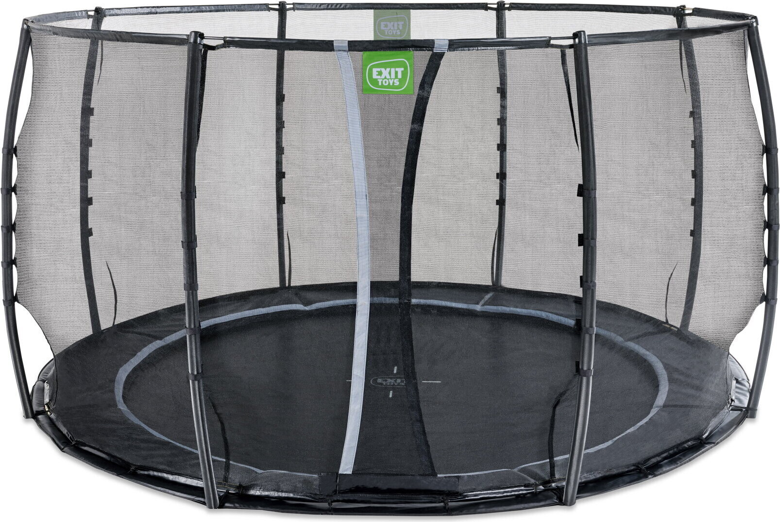 EXIT Dynamic Trampolin ø366cm, mit Sicherheitsnetz, Bodentrampolin, Rund, für Kinder, Schwarz