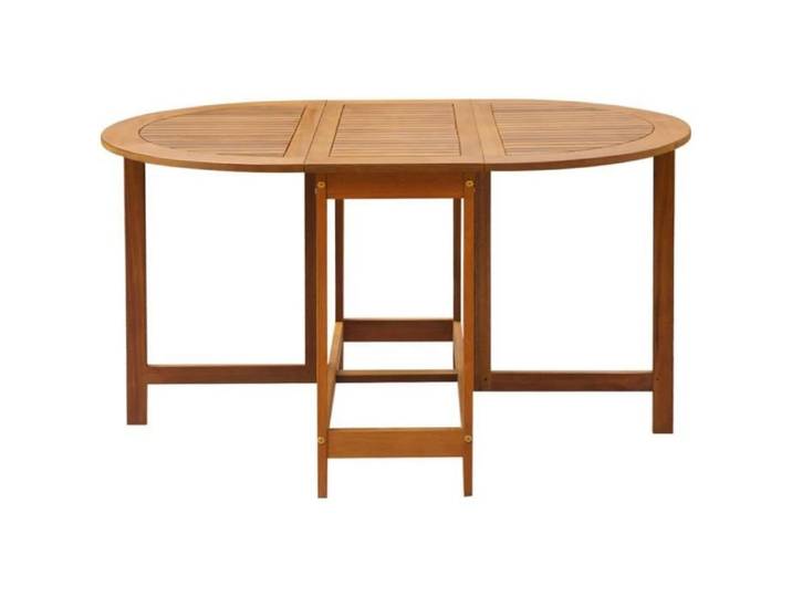 Table de jardin en bois d'acacia massif - GXU - 130x90x72 cm - Marron - Bois massif