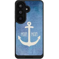 Nivocase Handyhülle für Samsung Galaxy S26 Hülle NIVOpure Case Schwarz Anker Blau maritim (Samsung Galaxy S26), Smartphone Hülle, Blau, Schwarz