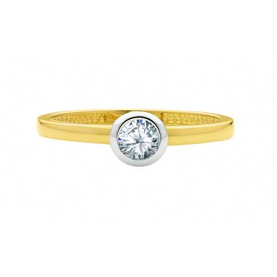 Solitärring ADELIA´S "Solitärring 585 Gold ( 14K ) mit Zirkonia" Gr. 52, silber, Fingerringe, Damen, 52, Gold, Goldring Diamant