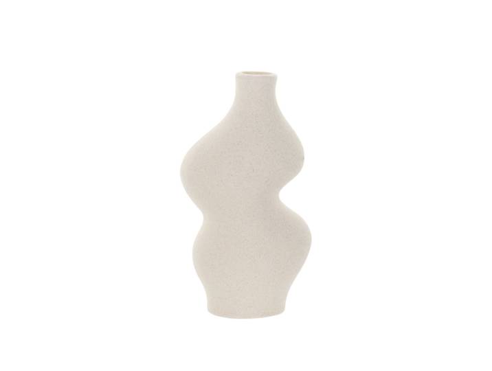 Vase aus Steinzeug, creme H16cm
