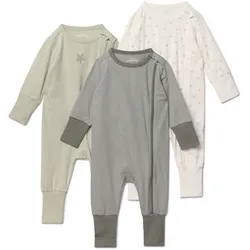 Tchibo - 3 Baby-Pyjamas - Baby - Gr. 74/80 - olivgrün/print
