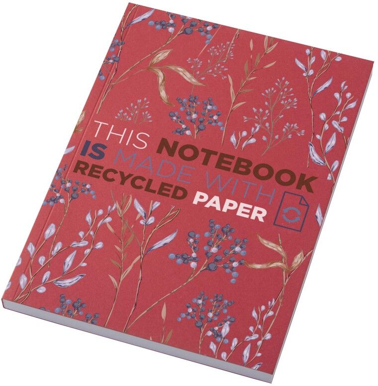 Cahier personnalisable A5 recyclé 100 feuilles Colours rouge
