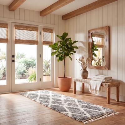 SAFAVIEH Berber Fringe Shag Mena Trellis Rug