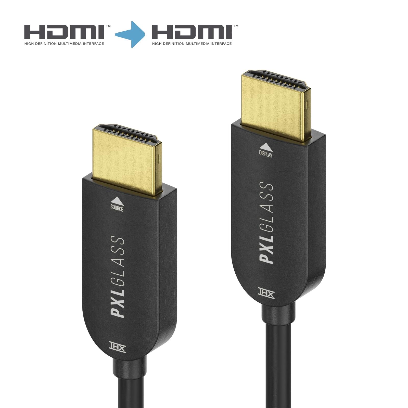 Pixelgen PXLGLASS 4K Hybrid Glasfaser/Kupfer Interconnect Kabel 30m PXL-HFC30