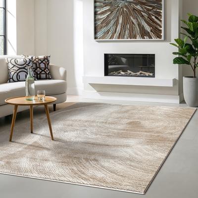 Designteppich THE CARPET "Nuvra", beige, B:150cm H:15mm L:80cm, Polypropylen, Teppiche, abstrakt