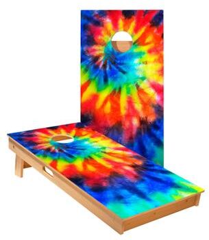 Skip's Garage Tie-Dye Color Cornhole Boards