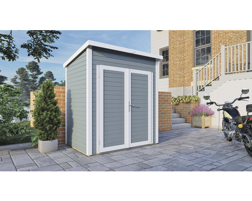 Gerätehaus Bertilo Timmo 1 mit Fußboden 191 x 137 cm silbergrau exclusiv bei Hornbach