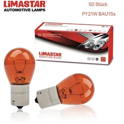 50 Stück 12V 21W BAU15s P21W Glühlampe Glühbirne Lampe Autolampe orange