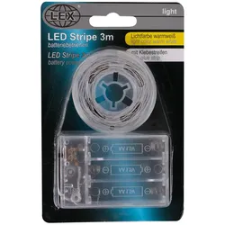 LEX 90er LED Stipe 3 Meter Lichterstreifen Batterie betrieben warm weiß