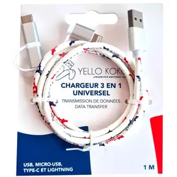 Yello koko YKCBLKAMIMULTI1M2CW USB-Kabel (1 m), USB Kabel