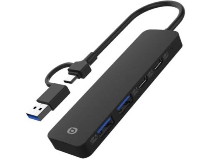 Essentielb - Hub Usb C 4 En 1 Usb C Noir - Vr