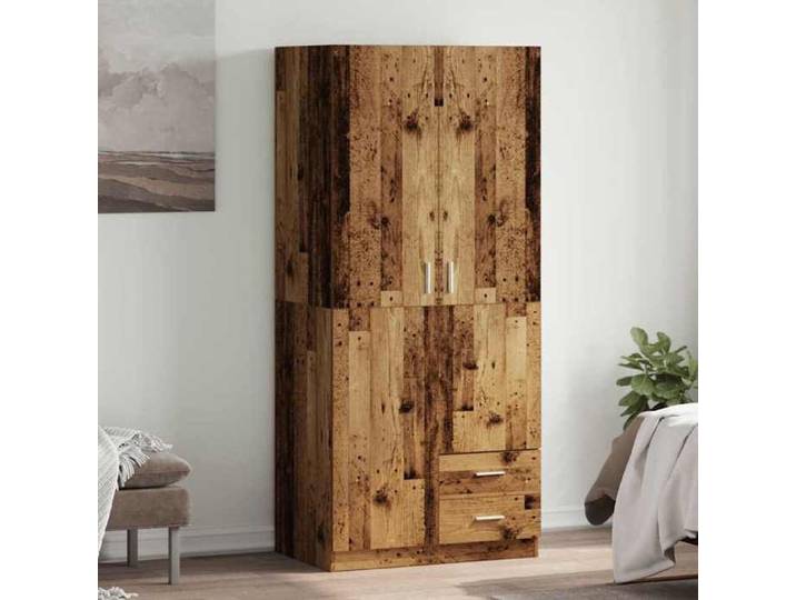 Black November  Garde-robe - Armoire à Vêtements vieux bois - 80x52x180 cm - Bois d'ingénierie CC2470239