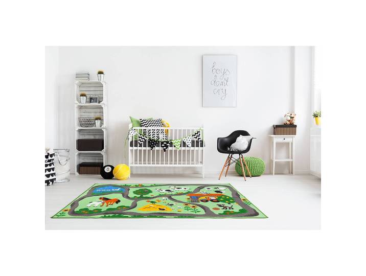 Kinderteppich Bauernhof 80 x 150cm Multicolor